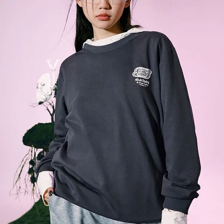Skechers Colorful Sweatshirts Unisex Odyssey Gray-2