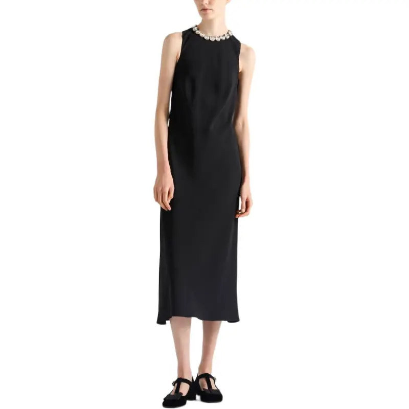 PRADA Embellished Sleeveless Midi Dress-3