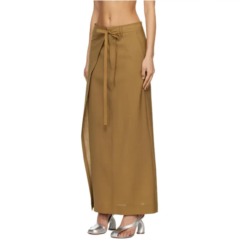 MM6 Maison Margiela Casual Long Skirt Women's Camel-2