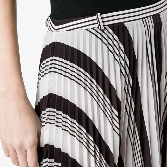 Balenciaga Pleated Midi Skirt With Stripes-4