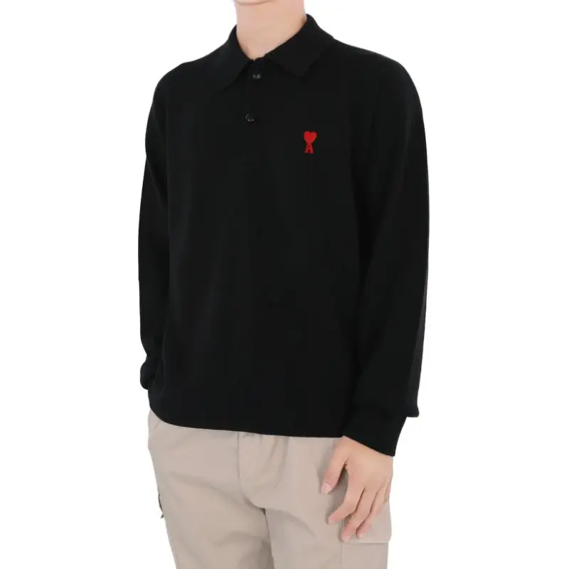 Ami Paris Logo Wool Poloshirt-4