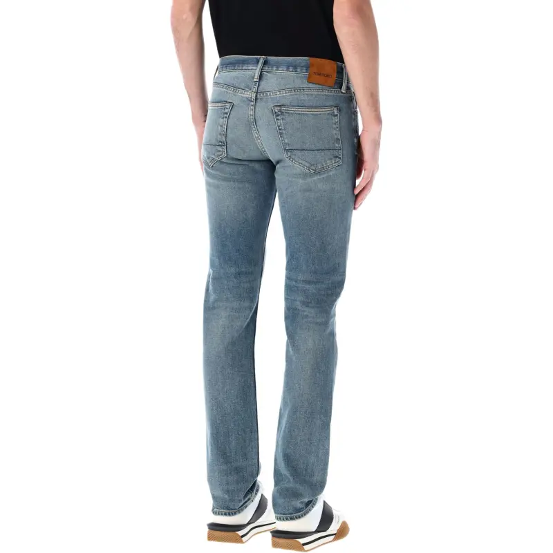 TOM FORD Distressed Straight Leg Jeans-1