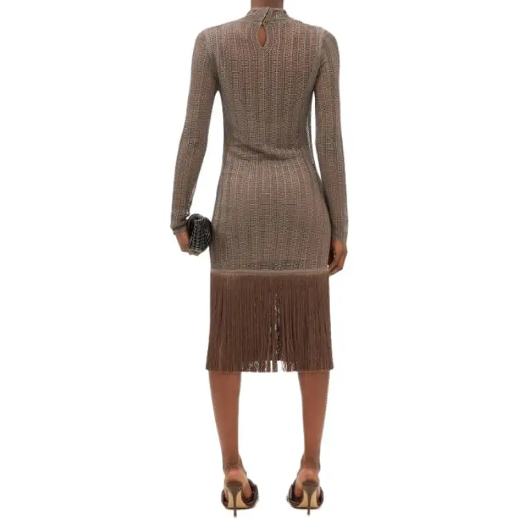 FENDI Fringed Viscose Lace Dress 'Taboo'-3