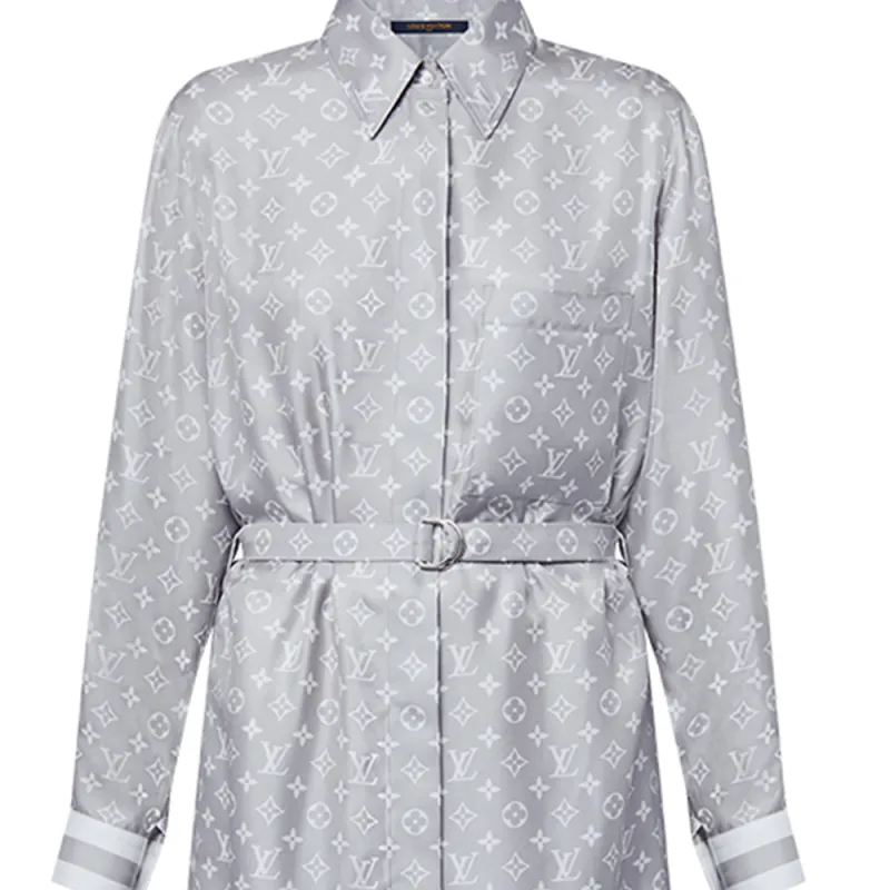 LOUIS VUITTON Monogram Foulard Shirt Dress-4