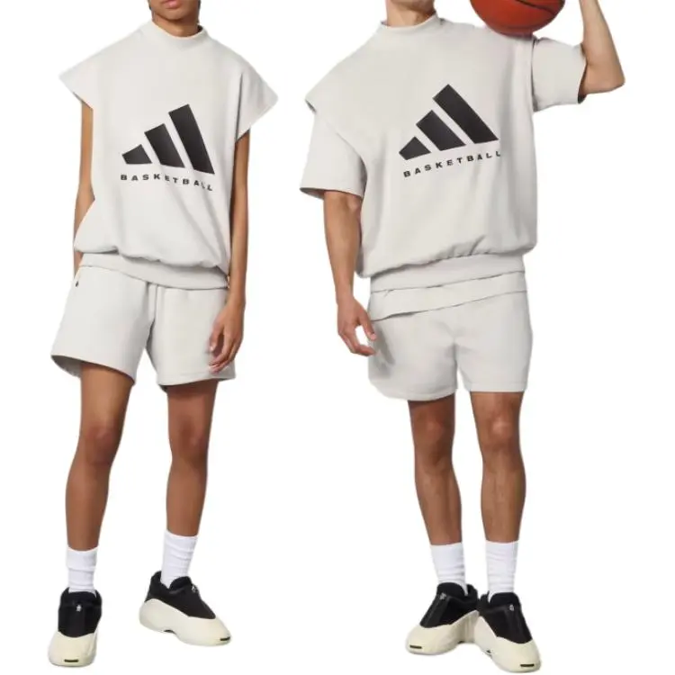Adidas Sweatshirts Unisex Gray White-3