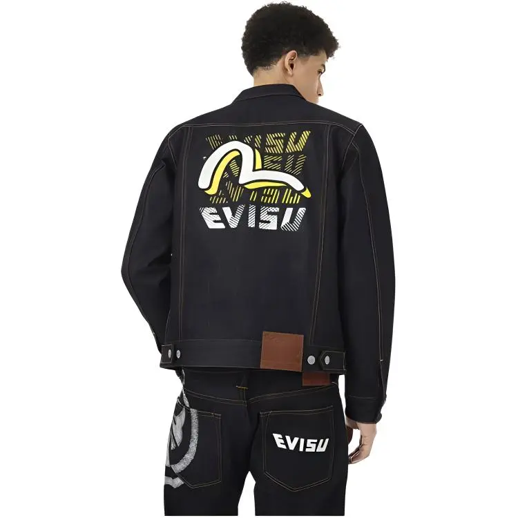 EVISU Denim Jackets Men Denim Blue-3