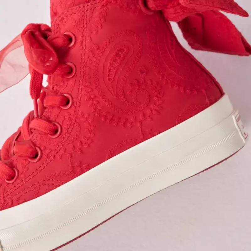 Converse 1970s Anti Slip Wear Resistant High Top Skateboard Shoes Unisex Red-5
