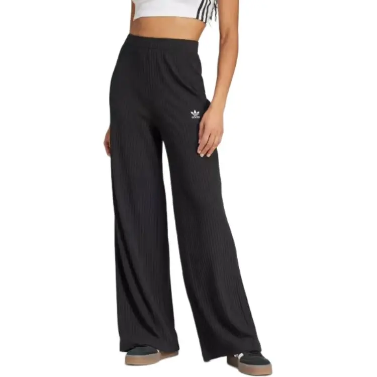 Adidas Women's Essentials Wide Rib Pants Black-1