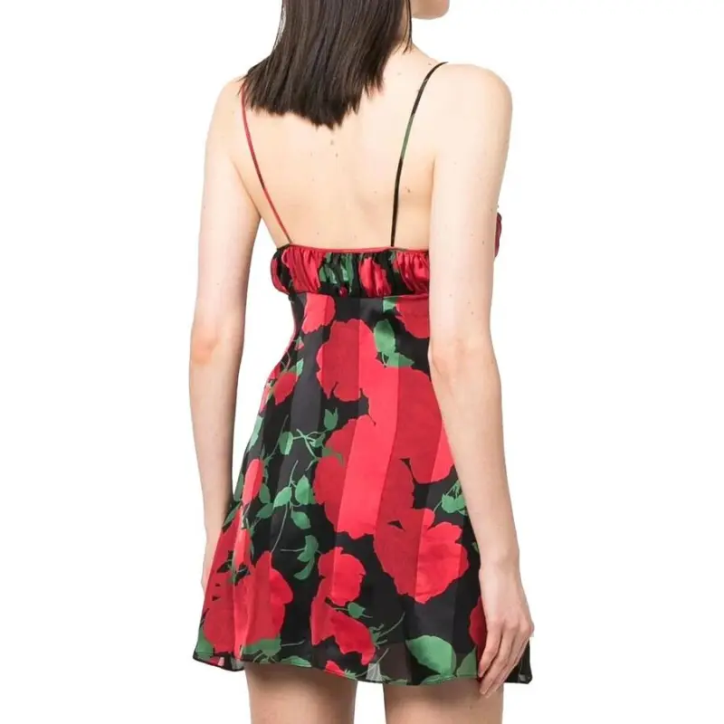 SAINT LAURENT Floral Printed Sleeveless Dress-2
