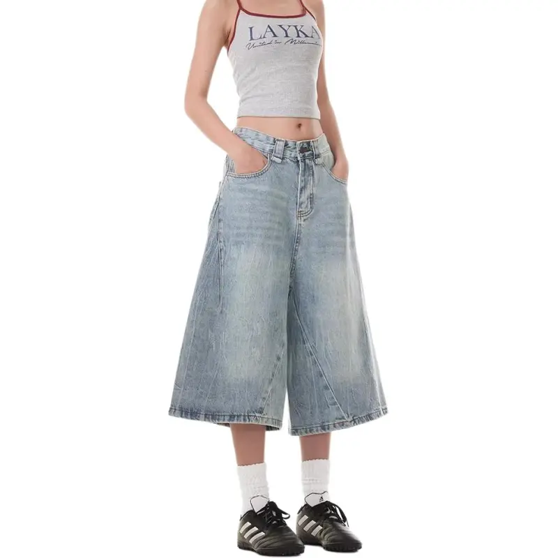 VINMUK Denim Shorts Unisex Blue-8
