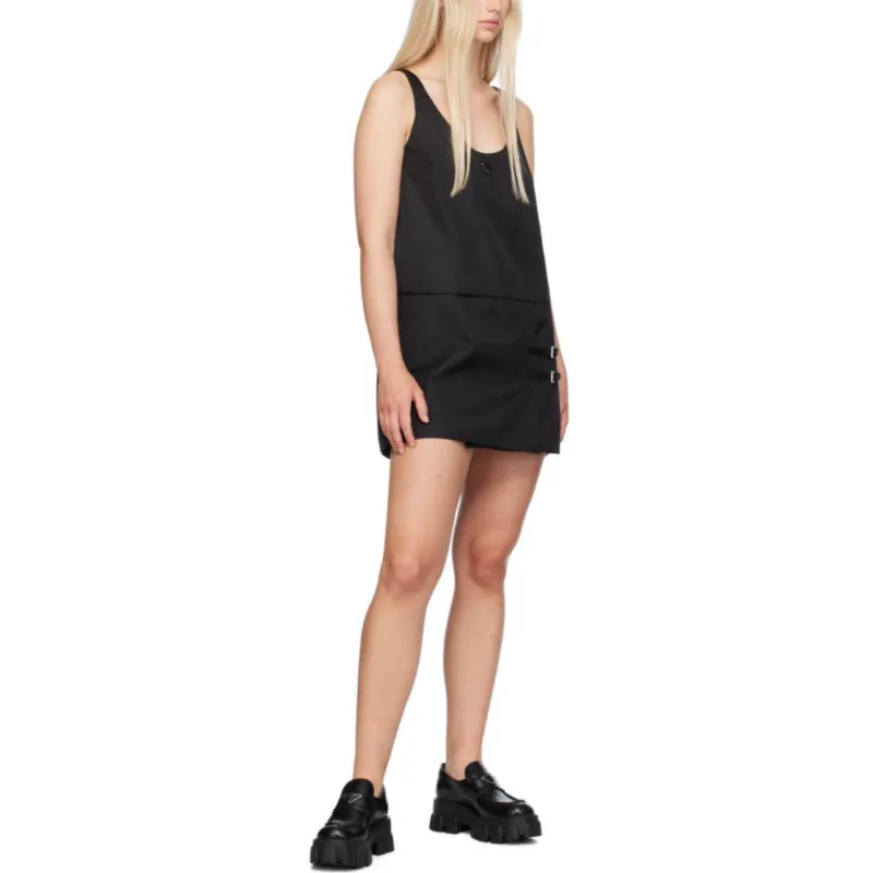 PRADA Enamel Triangle Sleeveless Mini Dress-4