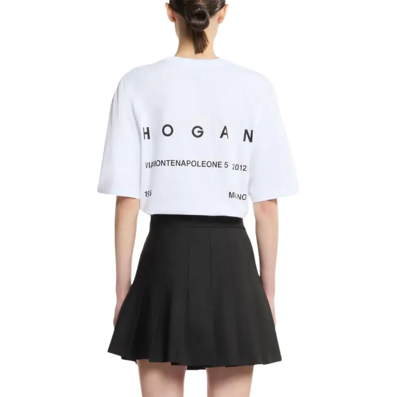 HOGAN Logo Printed Crewneck T Shirt-4
