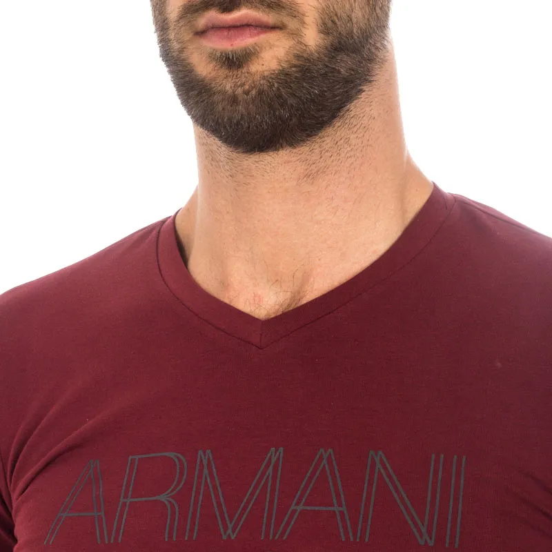 ARMANI JEANS T Shirts Men Red-3