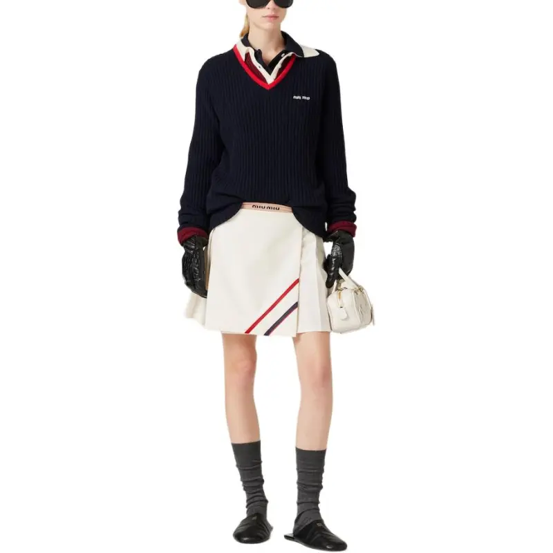 MIU MIU Pleated Mini Skirt-1