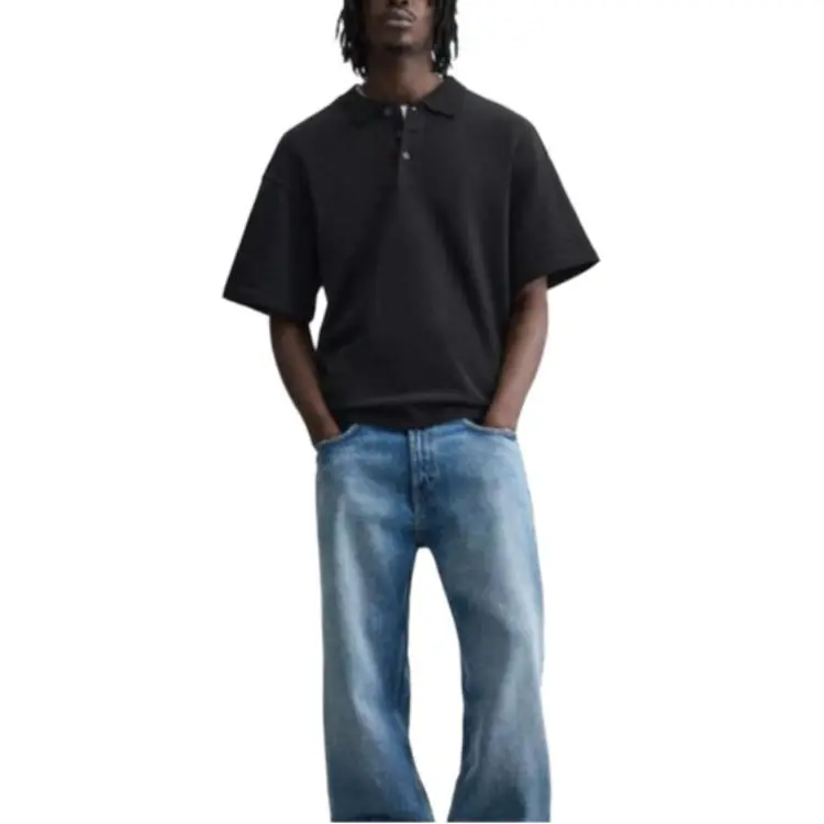 ZARA Polo Shirts Men Black-4