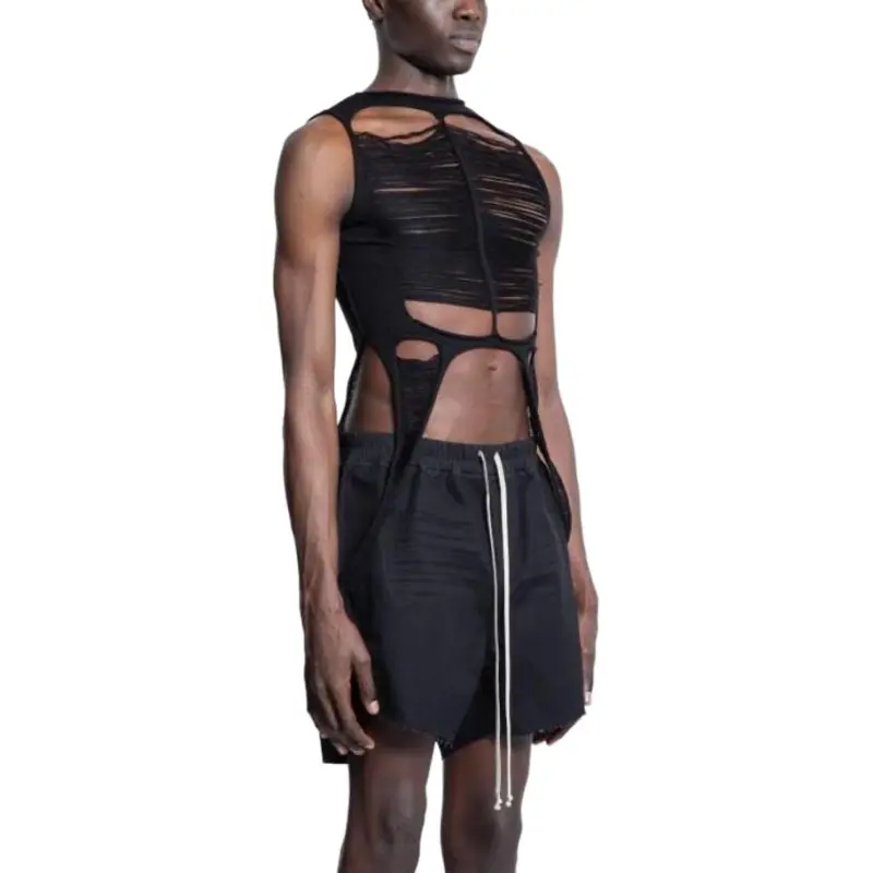 RICK OWENS Distressed Knitted Sleeveless Top-2
