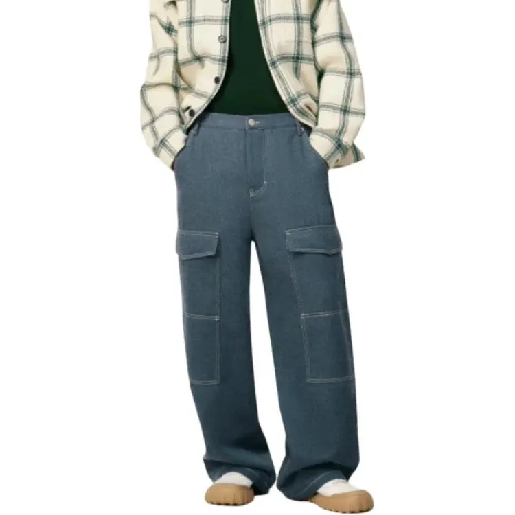 AMIPARIS Cargo Pants Unisex Navy Blue-1