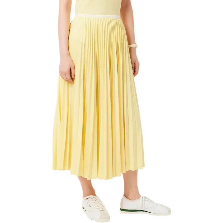 LACOSTE Casual Long Skirts Women's Yellow-3