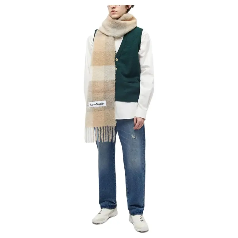 Acne Studios Knit Scarves Men's Khaki-2