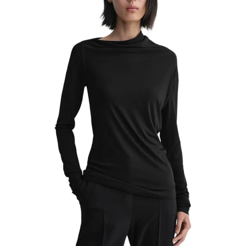 TOTEME Long Sleeved Asymmetric Neck Top-1
