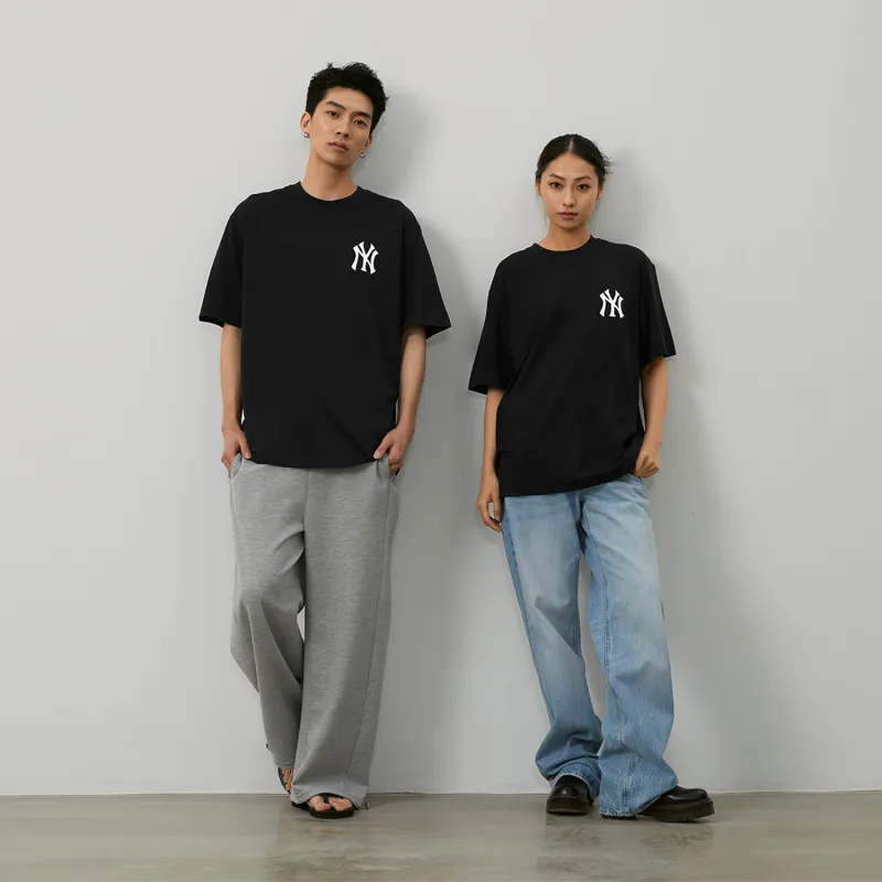 MLB SS24 Drop Shoulder Sleeve T Shirt Unisex Black-5