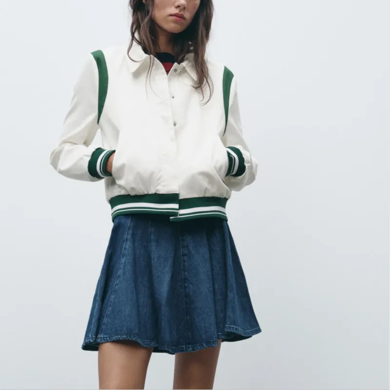 ZARA Trf Denim Short Skirts Women's Blue-3