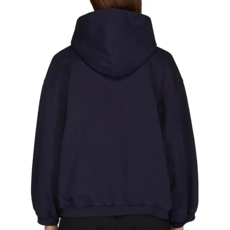 Balenciaga Women's 3B Sport Embroidered Hoodie Navy Blue-2