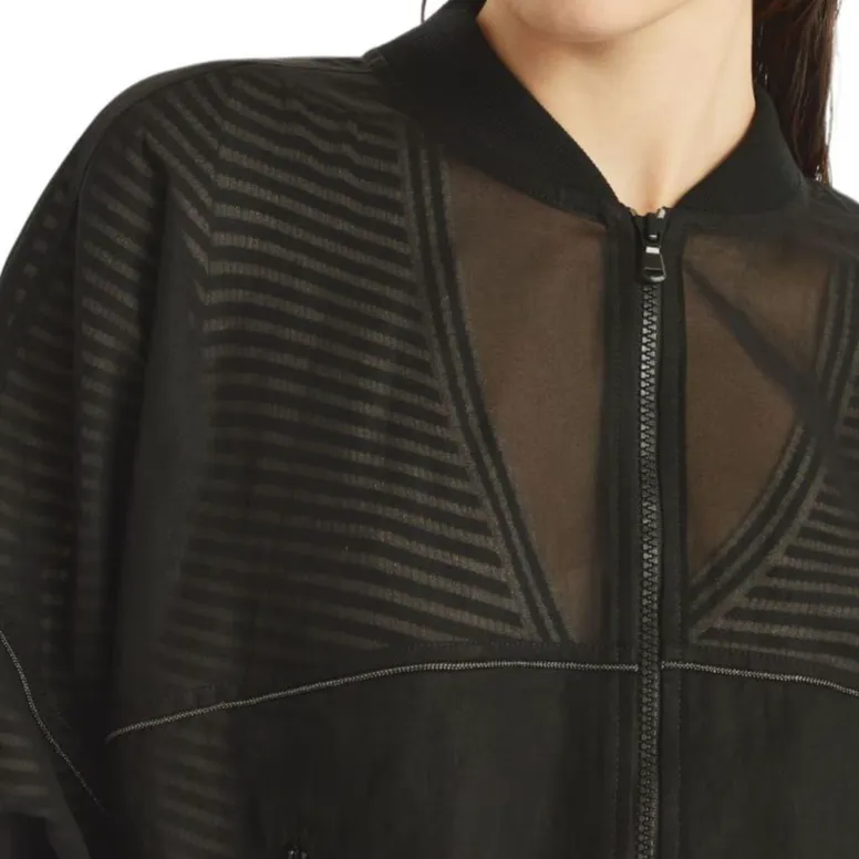 Brunello Cucinelli Shiny Trim Organza Bomber Jacket-5