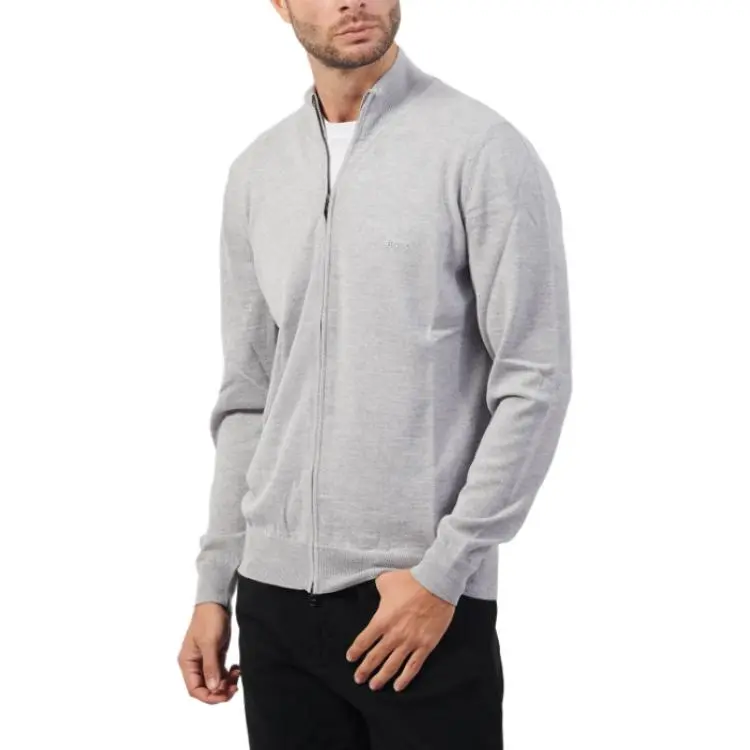 HUGO BOSS Logo Embroidered Zipped Knit Cardigan-2