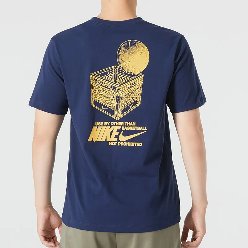 Nike T Shirts Men Navy Blue-3