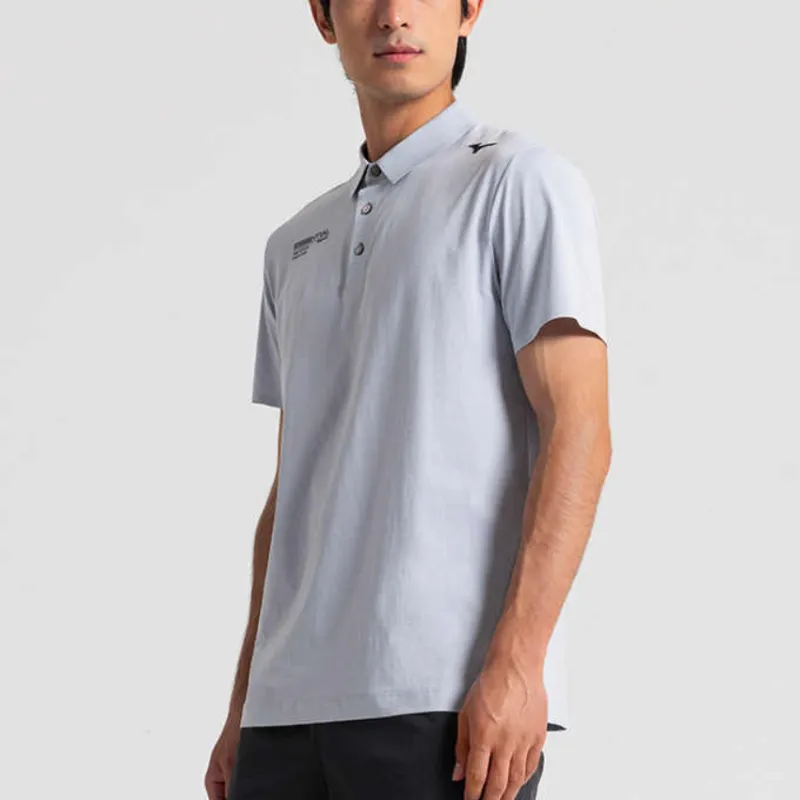 Mizuno ESSENTIAL Series Polo Shirt Men's Hong Kong Mist Gray-4