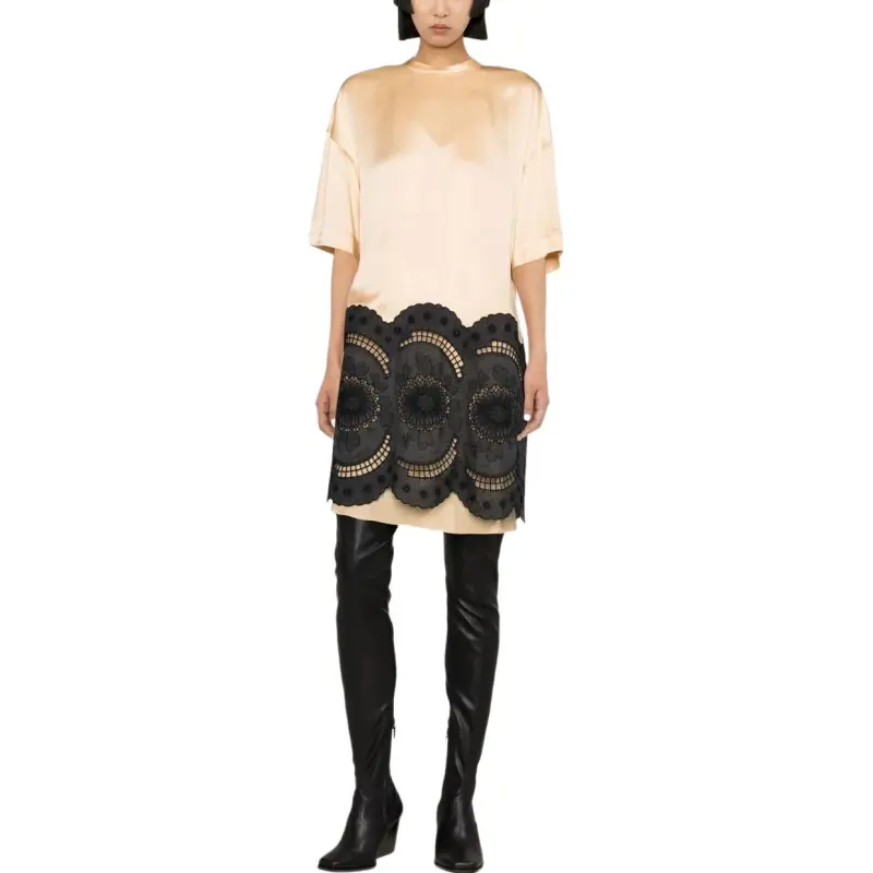 Stella McCartney Lace Embroidered Satin Midi Dress-1