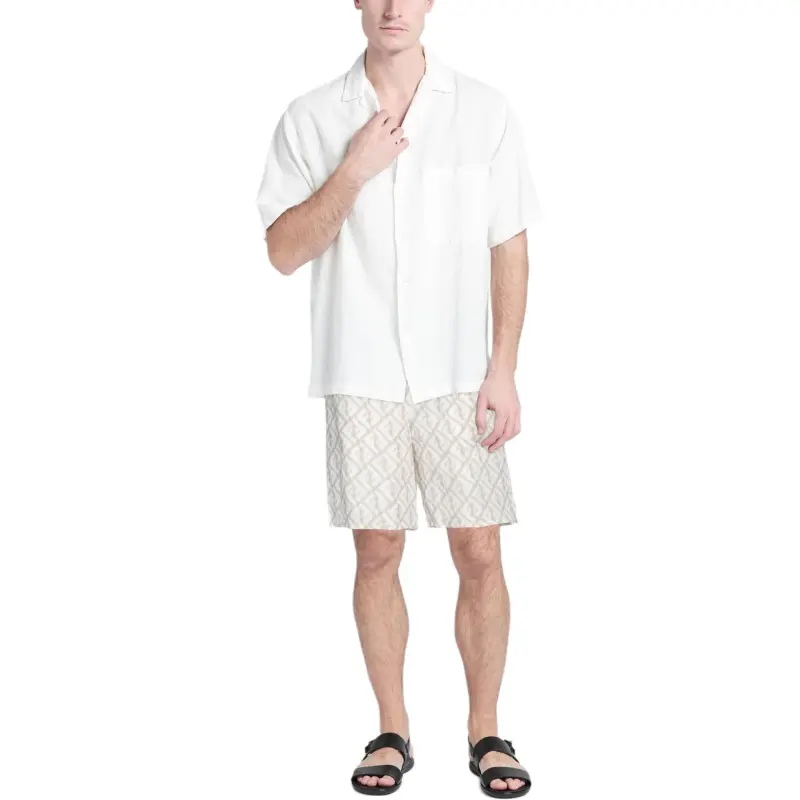 FENDI Abstract print Linen Shorts-3