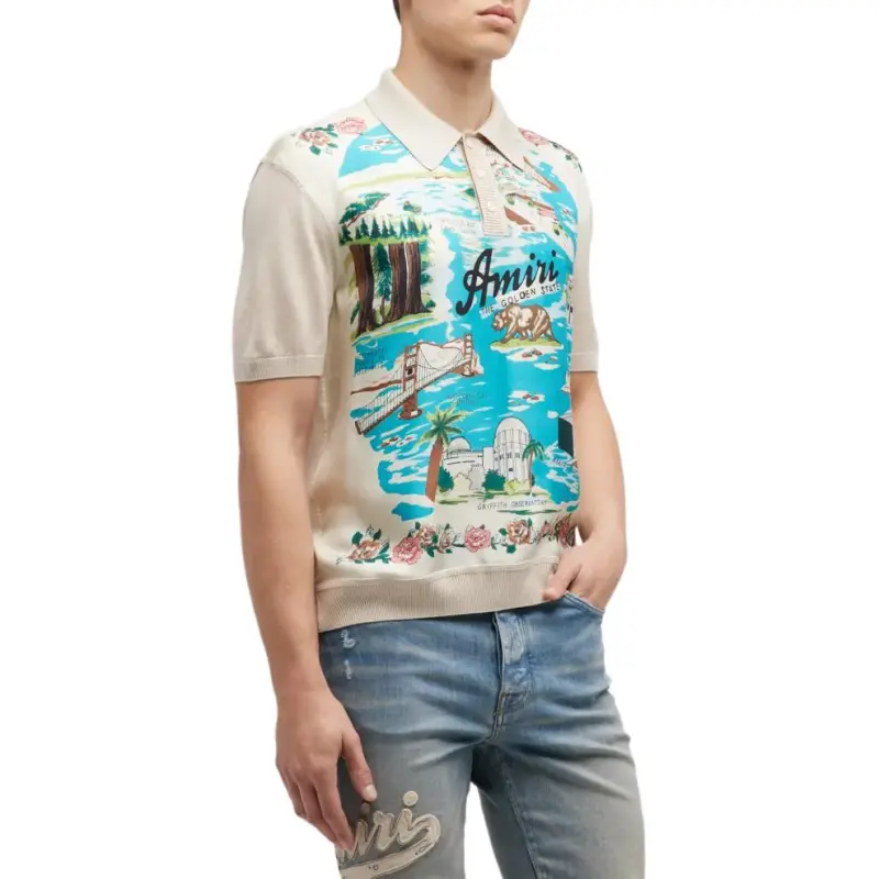 AMIRI Polo Shirts Men Beige-3