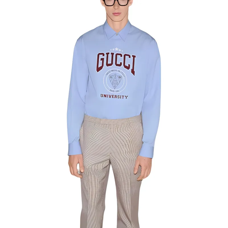 GUCCI SS25 Shirt Men's Light Blue-1