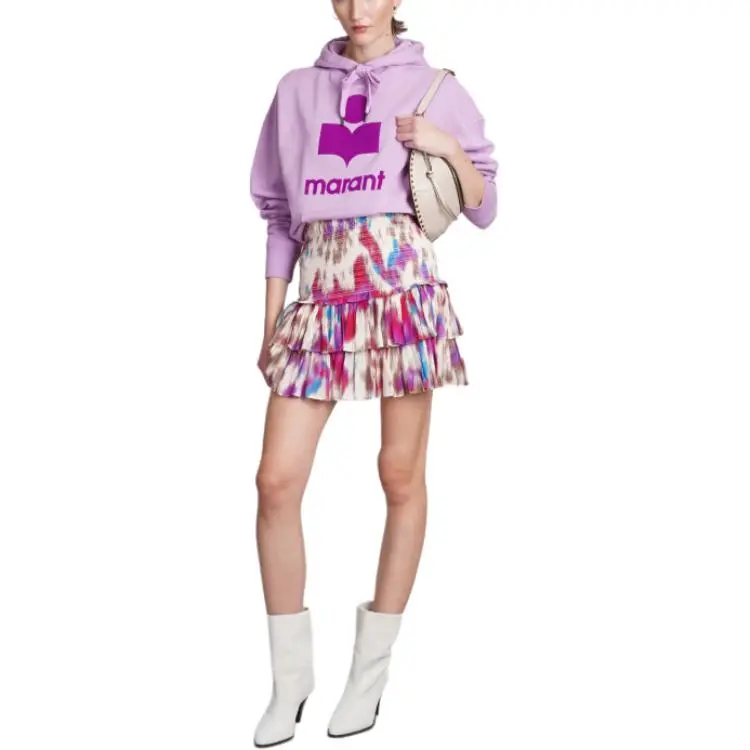 ISABEL MARANT ETOILE Mansel Flocked Logo Drawstring Hoodie-2