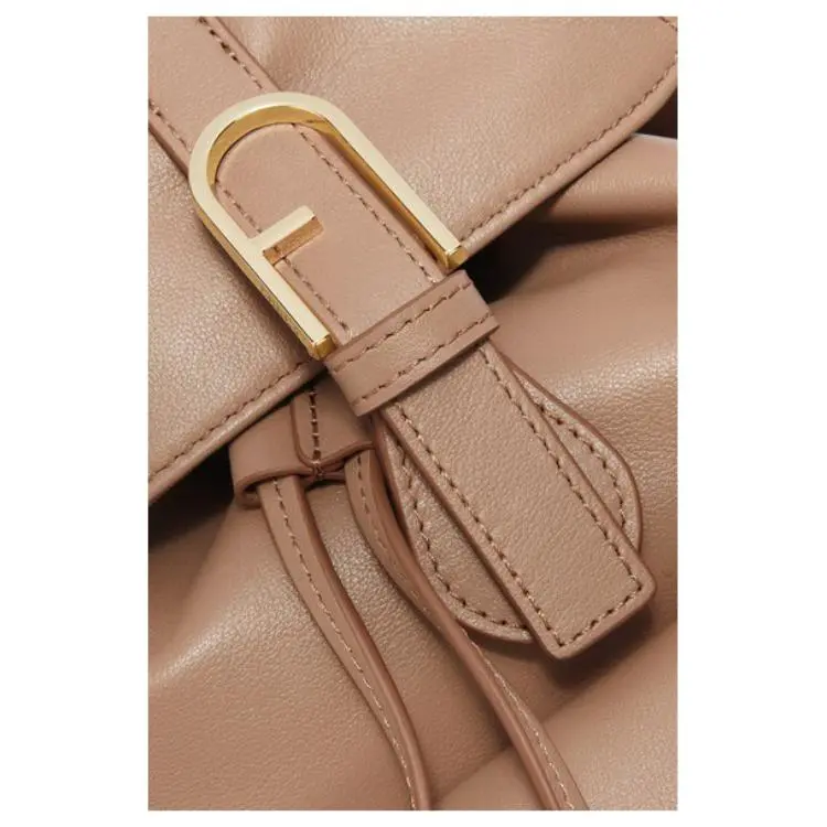 Furla Calfskin Backpack Small Size Women's Brown-3