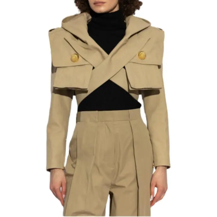 BALMAIN Cropped Hooded Jacket-1