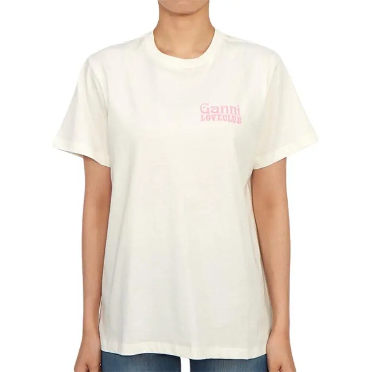 GANNI Regular T Shirt Women's Heron Crane White-4
