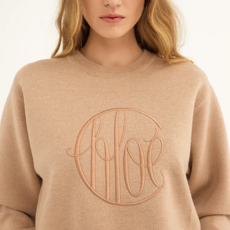 Chloé Logo Embroidered Knit Cropped Jumper-3