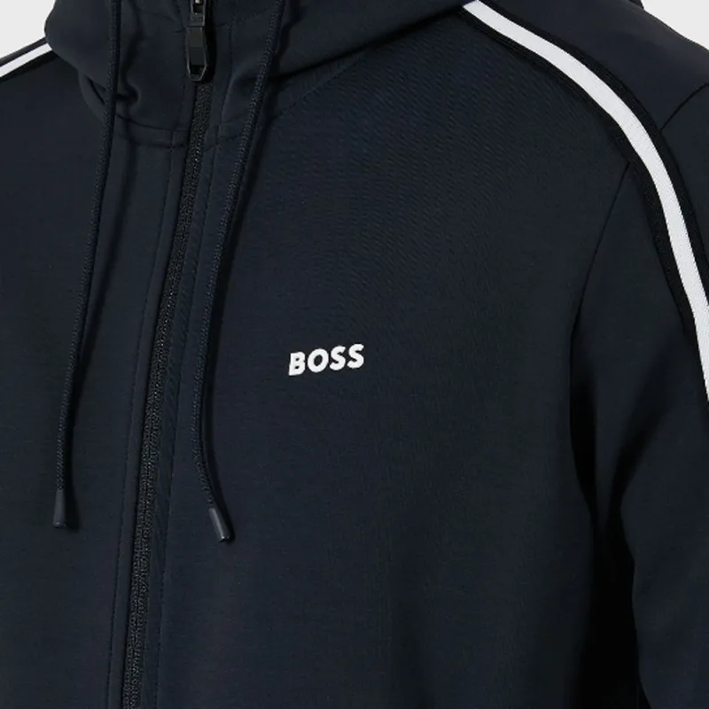 HUGO BOSS Zip Up Drawstring Hoodie-4