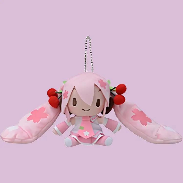 SEGA Hatsune Miku Cherry Blossom Collection Model C Dolls Plush Pendant 10cm Height-1