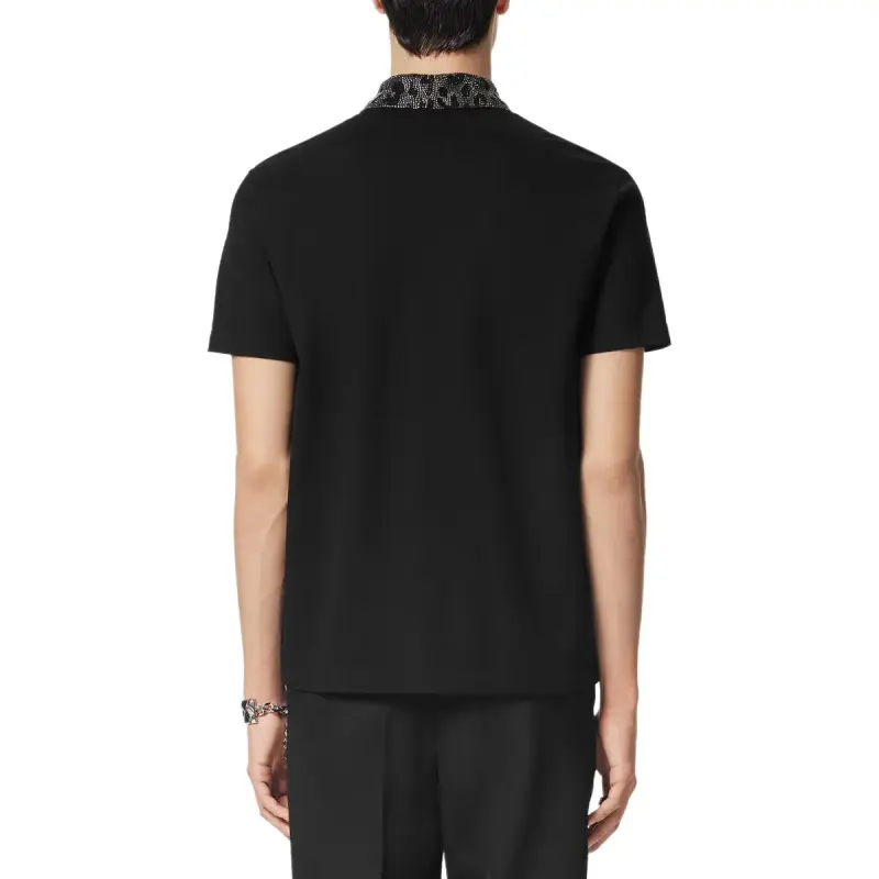VERSACE Crystal embellished Polo Shirt-3