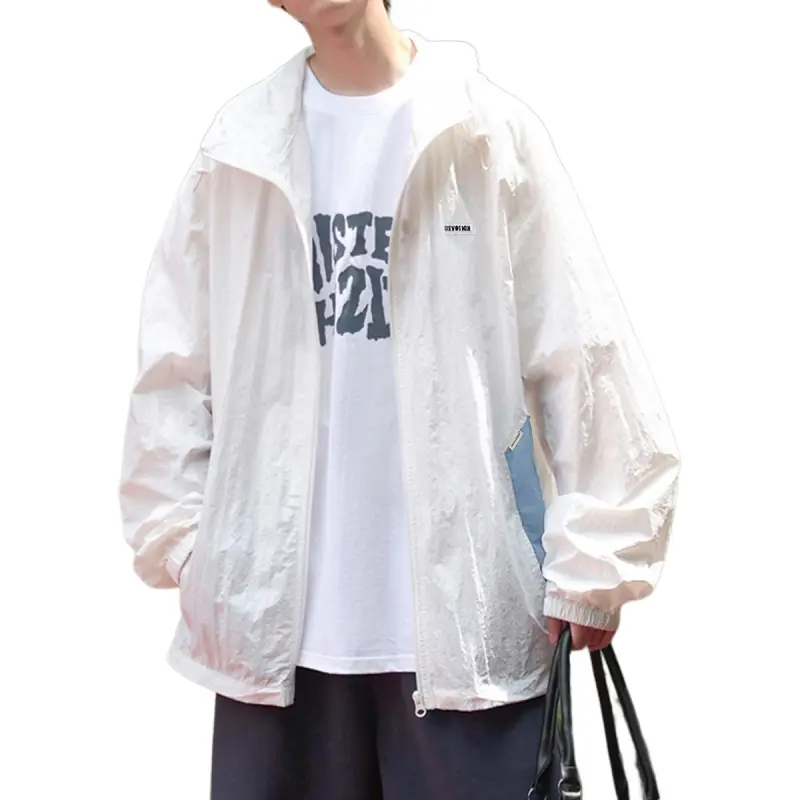 Tonlion UV Protection Sun Protection Clothing Men's Raw White-1