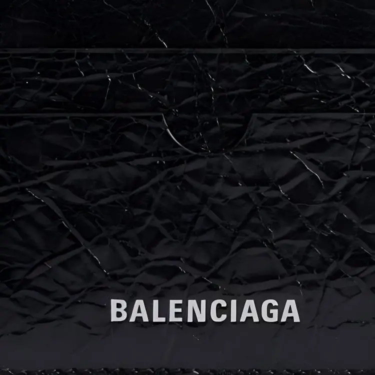 Balenciaga Superbusy Lambskin Card Holder Men's Black-2