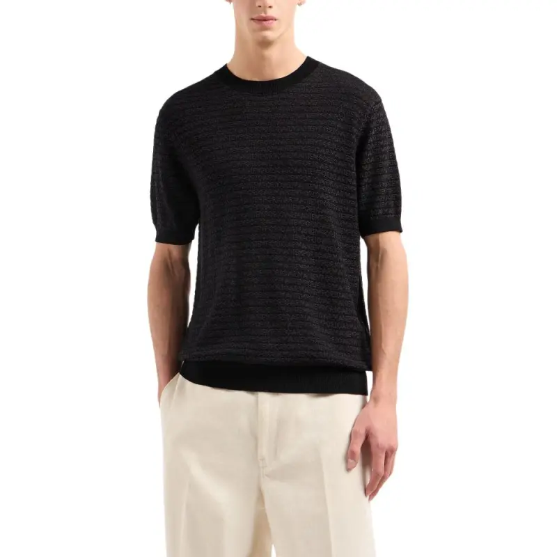 EMPORIO ARMANI Asv Lyocell blend Jumper With Lettering Intarsia-2