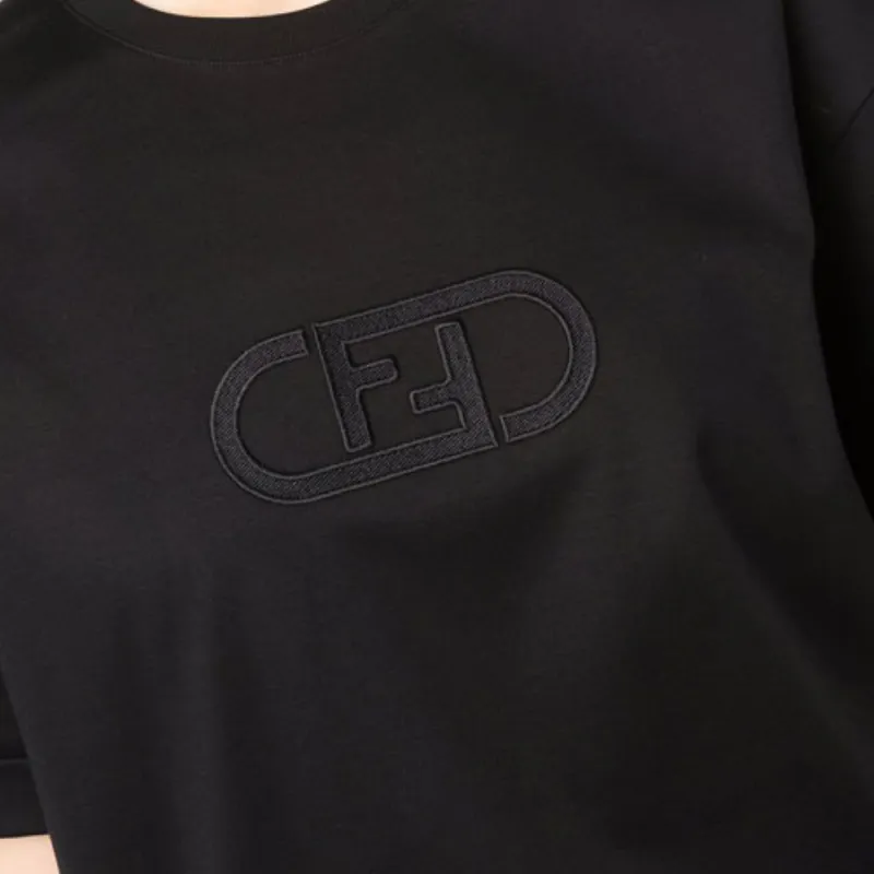 FENDI Women'ss Ff Logo T Shirt Black-3