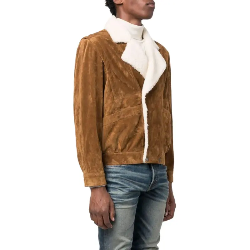 SAINT LAURENT Elasticated Hem Buttoned Jacket-5