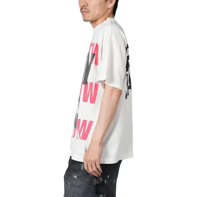 SAINT Mxxxxxx Text print T shirt-5