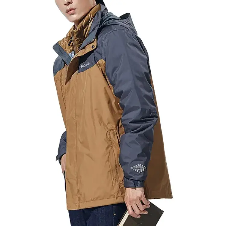 Columbia Hiking Waterproof, Breathable, And Thermal Heat Reflective Windbreaker Jacket Men's Brown-3